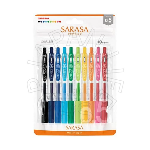 Zebra clip Rollerball Pens 10-colour set