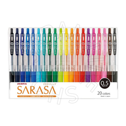 Zebra clip Rollerball Pens 20-colour set