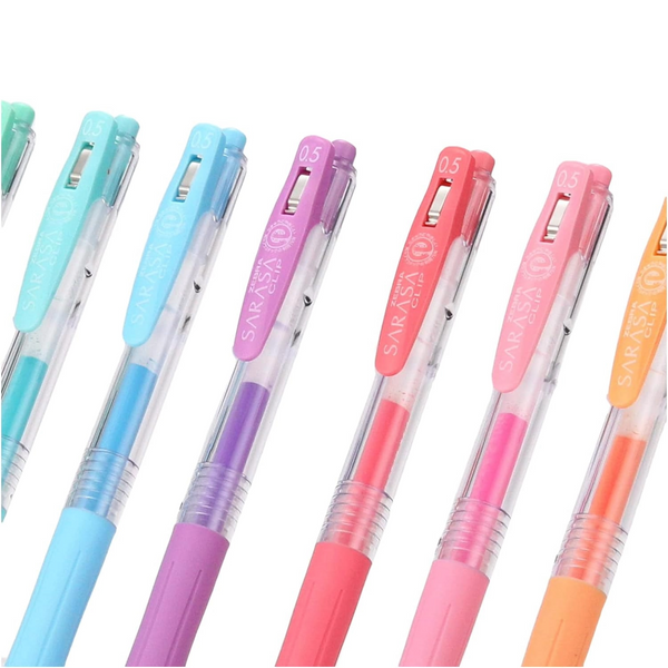 Zebra clip Rollerball Pens MILK 8-colour set